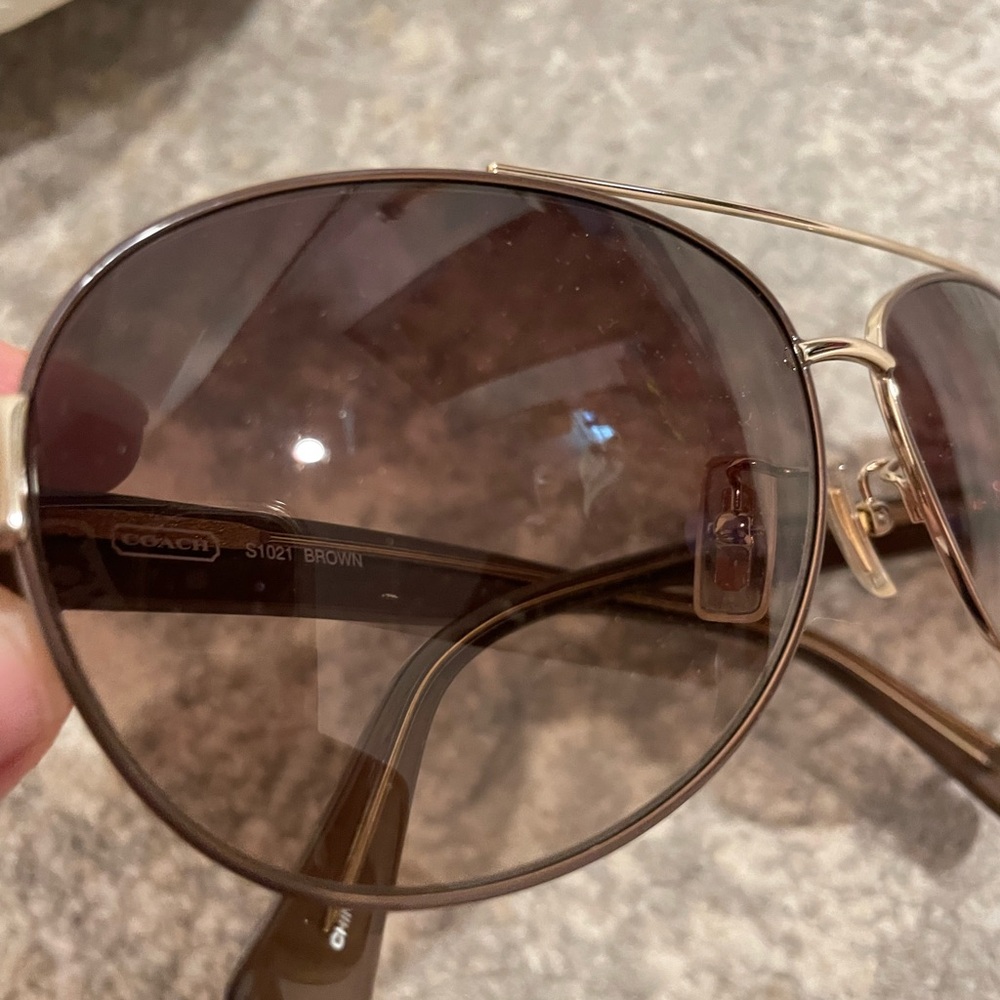 New Coach Aviator Sunglasses Style S1021 Brown With Case & Cleaning Cloth ☀️ 🕶️ - Picture 3 of 10